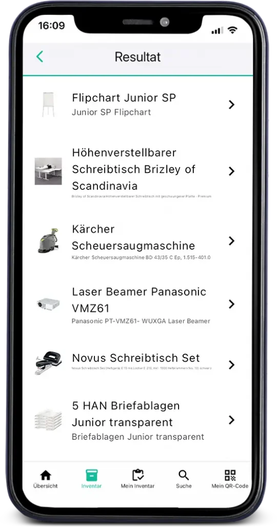 Digital inventory management for municipalities displayed on a smartphone