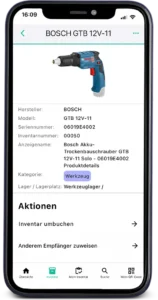 Beispiel Bilder der Anwendung Inventory ONE