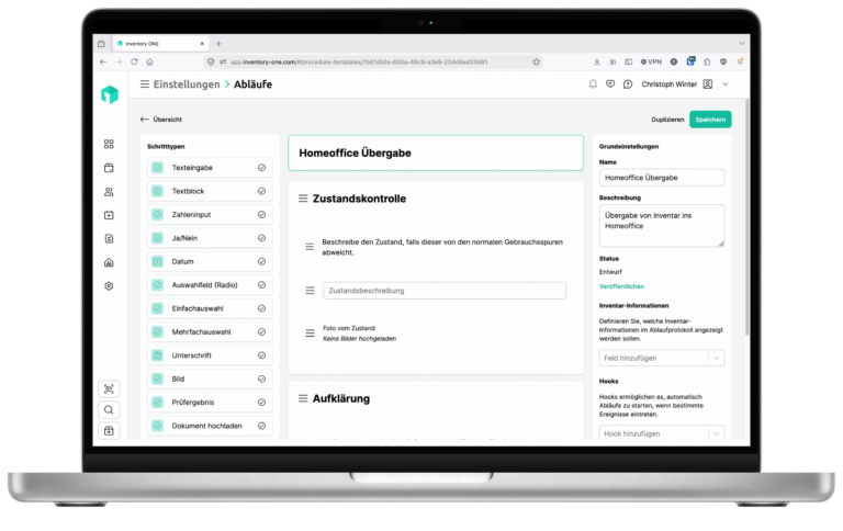 Betriebsmittelverwaltung von Inventory ONE