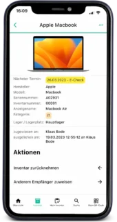 Beispiel Bilder der Anwendung Inventory ONE